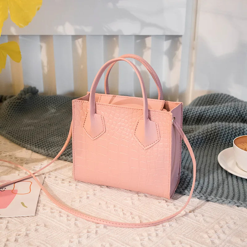 Crocodile Pattern Crossbody Handbags Vintage Style Tote Shoulder Bag