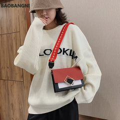 Women Texture Shoulder Bag Casual Small Square Bag