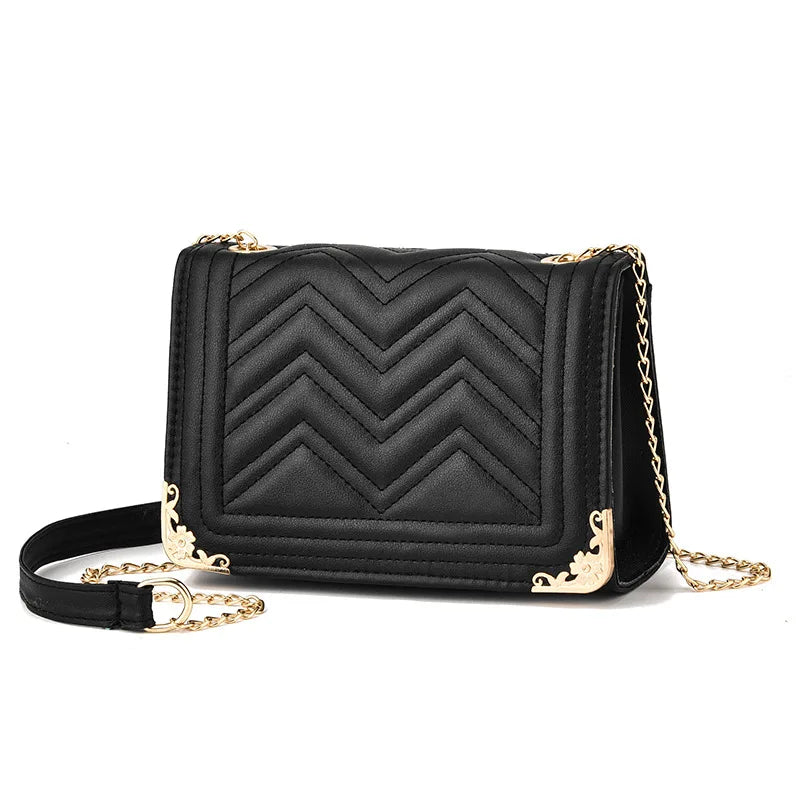 Winter Crossbody Bag Chain Strap Shoulder Embroidery Handbag Messenger
