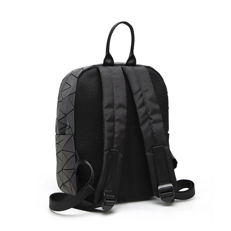 Women Mini Luminous Backpack Geometry Folding Daily Backpack