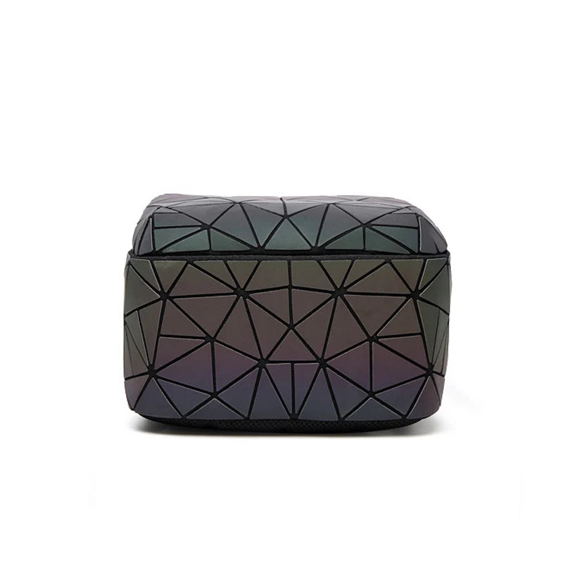 Women Mini Luminous Backpack Geometry Folding Daily Backpack
