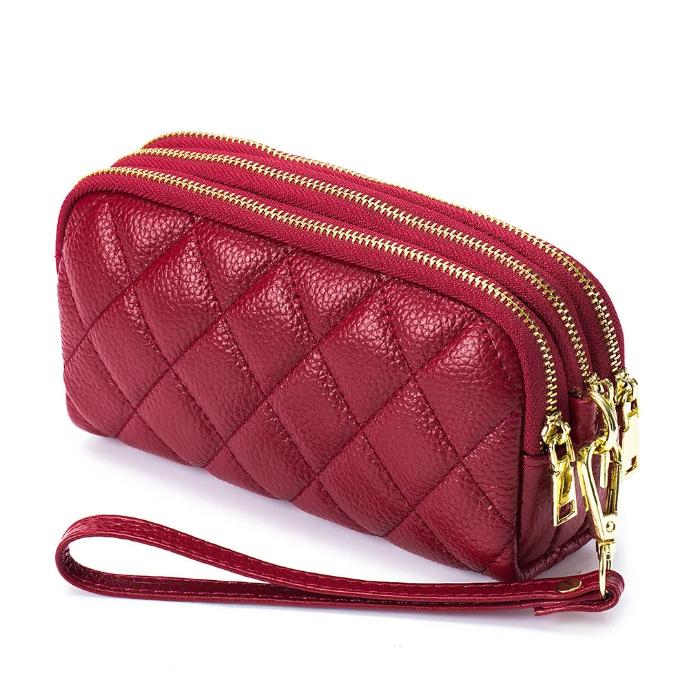 Women Clutch Bag Soft Leather Long Wallet Phone Money Purse Large Capacity