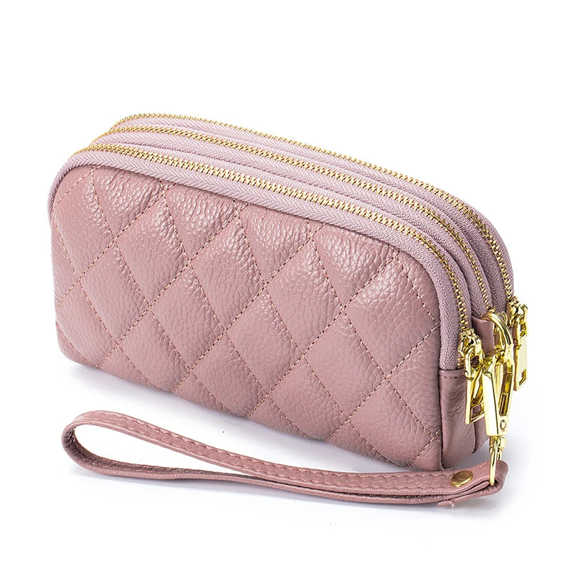 Women Clutch Bag Soft Leather Long Wallet Phone Money Purse Large Capacity