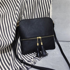Vintage Tassels Crossbody Bag High Retro Shoulder Bag Patchwork