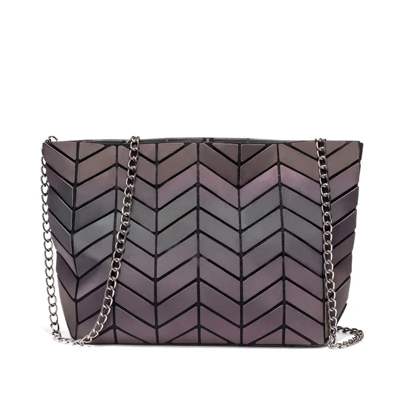Geometric Luminous Envelope Women Evening Bag Clutch Messenger Handbag