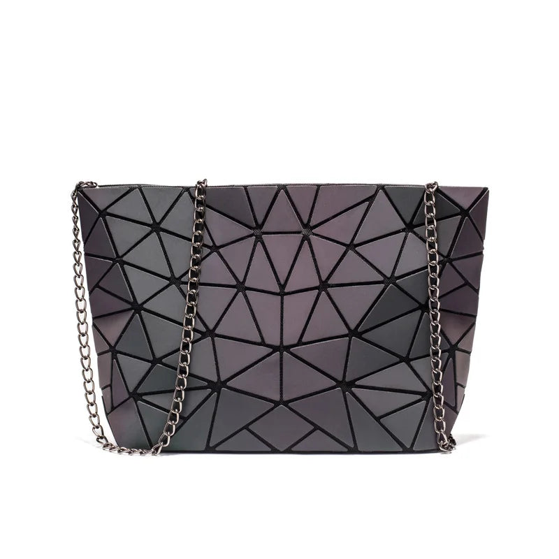 Geometric Luminous Envelope Women Evening Bag Clutch Messenger Handbag