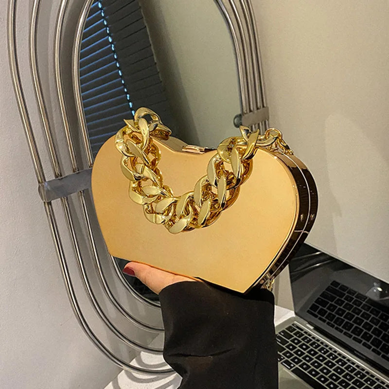 PVC Box Shoulder Bag Chain Crossbody Small Purse Handbag