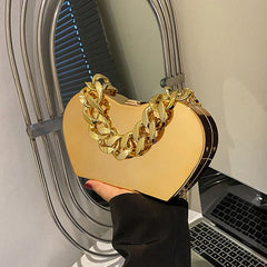 PVC Box Shoulder Bag Chain Crossbody Small Purse Handbag
