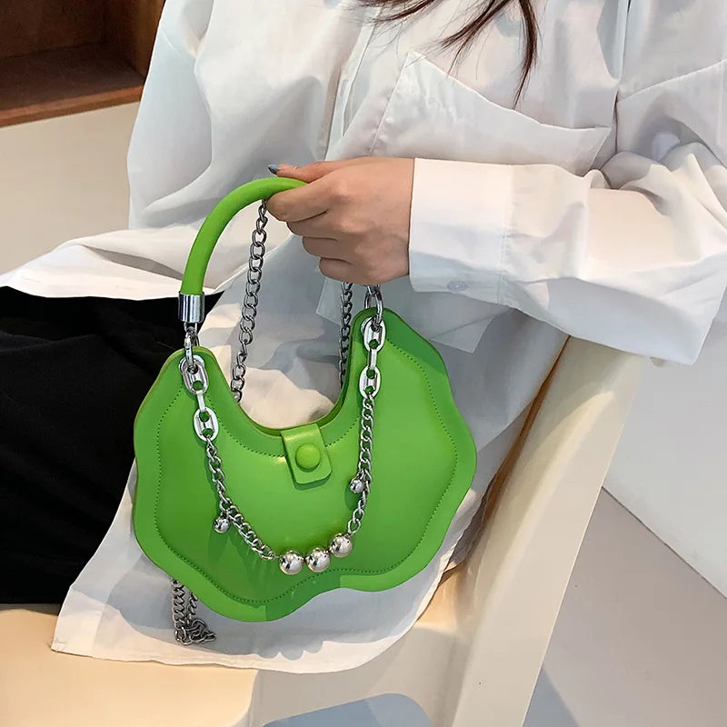 Green Yellow Silver Women's Party Clutch Shoulder Bag
