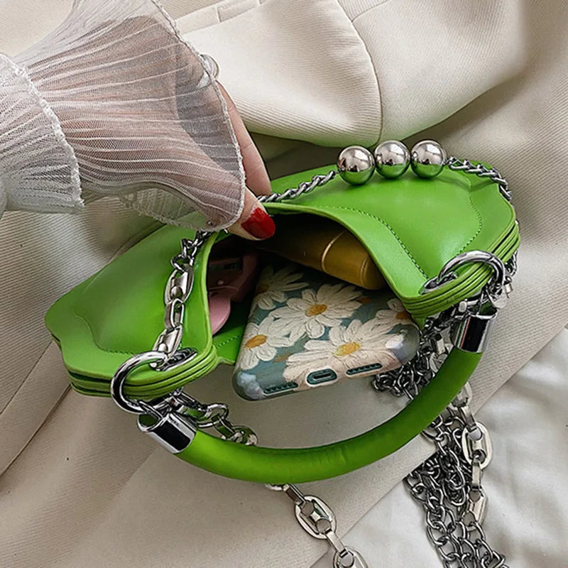 Green Yellow Silver Women's Party Clutch Shoulder Bag