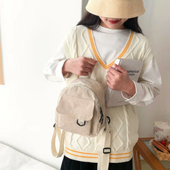 Women's Corduroy Mini Backpack - Trendy and Stylish Bag for Everyday Use