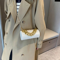 Yellow PVC Box Bag Chain Shoulder Small Totes Dinner Makeup Clutch