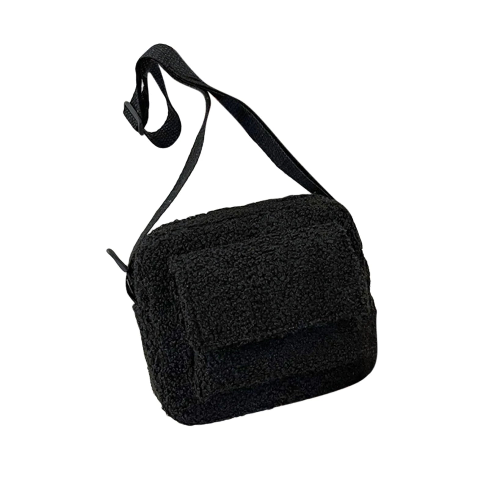 Lamb Wool Plush Crossbody Bag for Travel Birthday Present