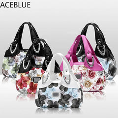 Floral Print Shoulder Bag High Quality Leather Handbag