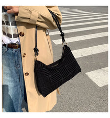 Velvet Underarm Bag Winter Shoulder Crossbody Handbag