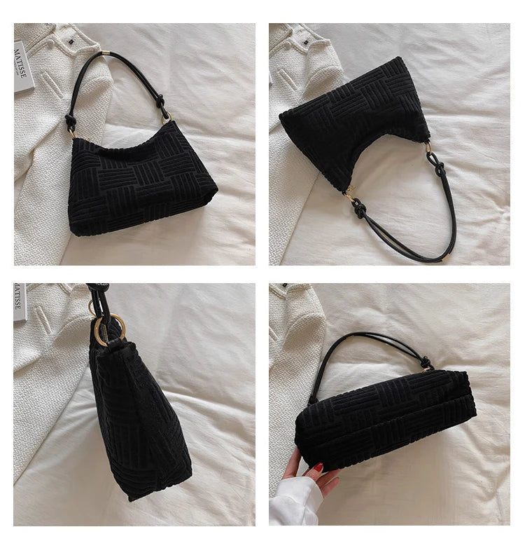 Velvet Underarm Bag Winter Shoulder Crossbody Handbag