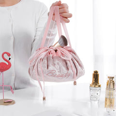 Flannelette Travel Makeup Bag Draw String Organizer