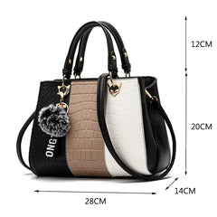 Leather Stitching Women's Tote Bag Casual Messenger Bags