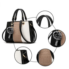 Leather Stitching Women's Tote Bag Casual Messenger Bags
