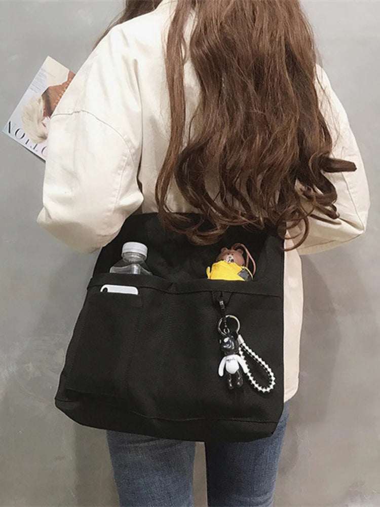 Canvas Women Shoulder Bag Crossbody College High School