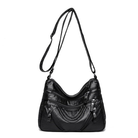 Women's Crossbody Messenger Bag High PU Leather Purse Pocket Shoulder Bag