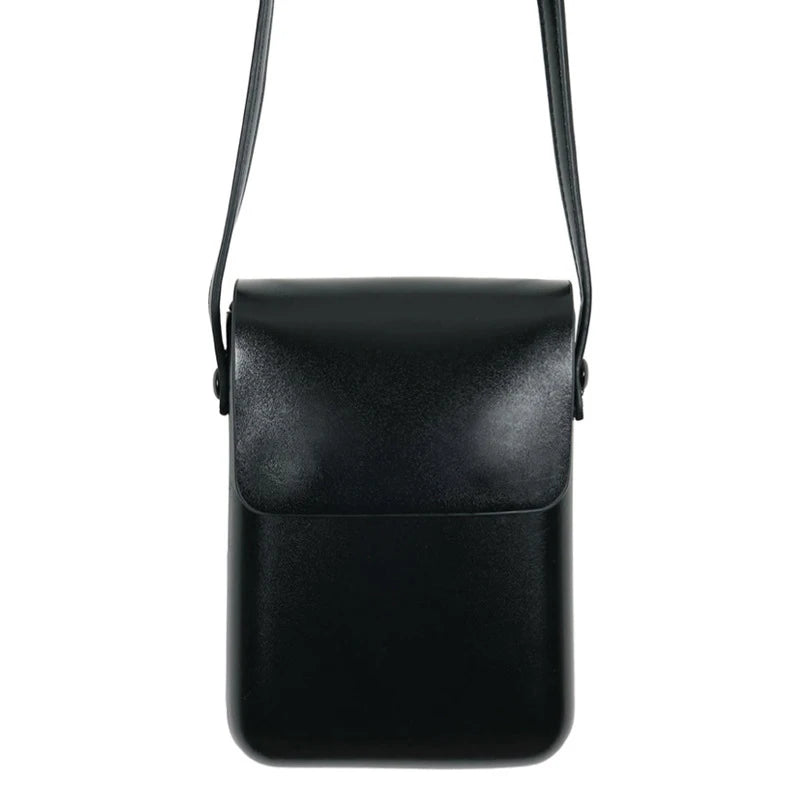 Mini PU Leather Flap Crossbody Bag for Girls - Solid Shoulder Purse