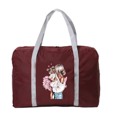 Large Capacity Foldable Travel Bag Unisex Luggage Storage - Mom Print Handbag