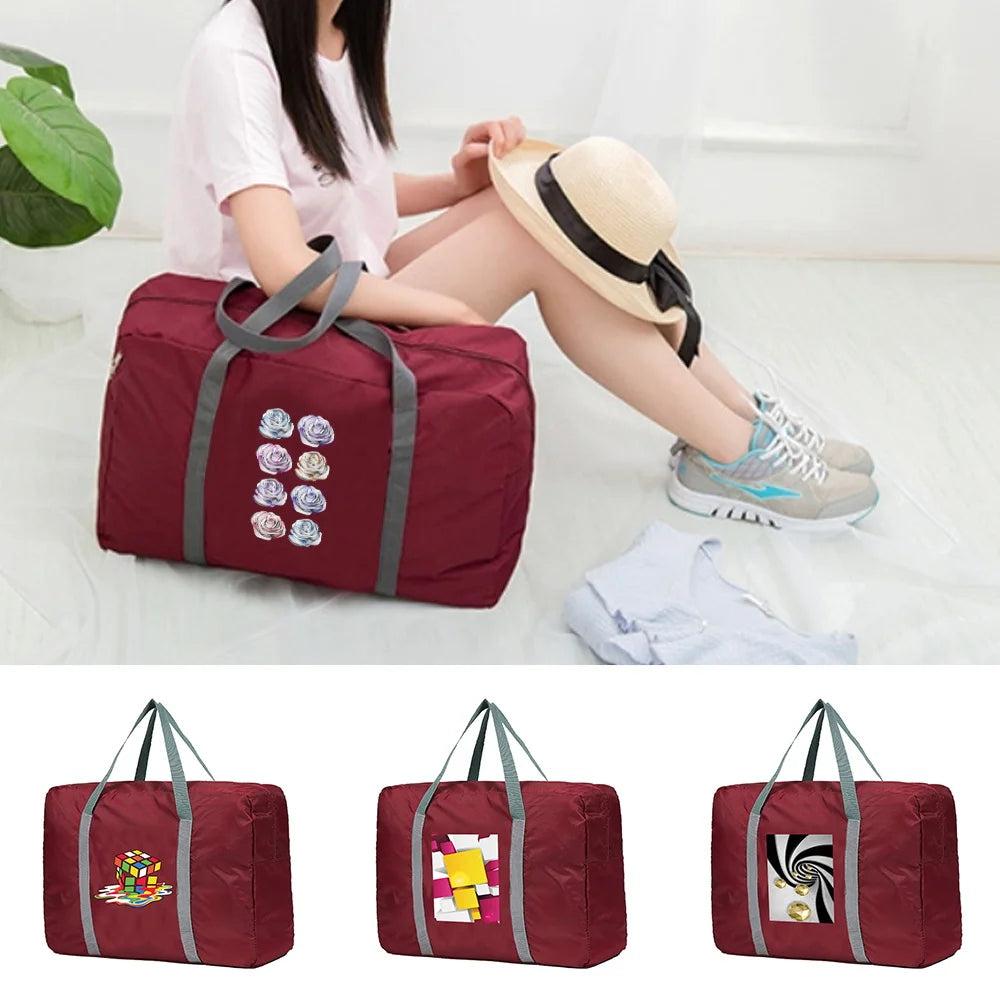 Foldable Travel Bags Large Capacity Luggage Unisex Women 3D Print Handbags
