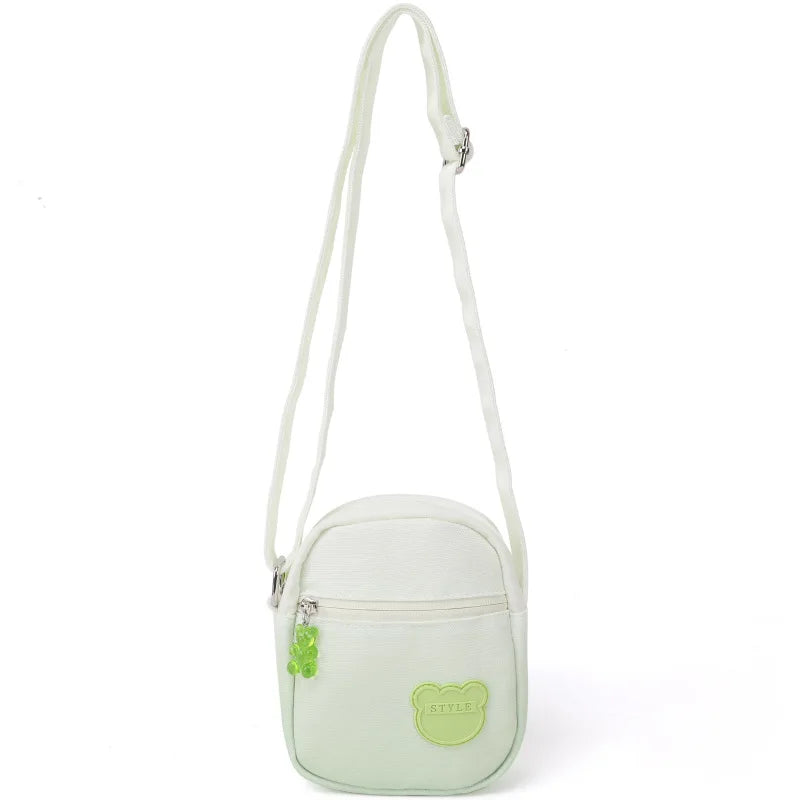 Gradient Ramp Summer Small Shoulder Bag for Women Canvas Crossbody Purse