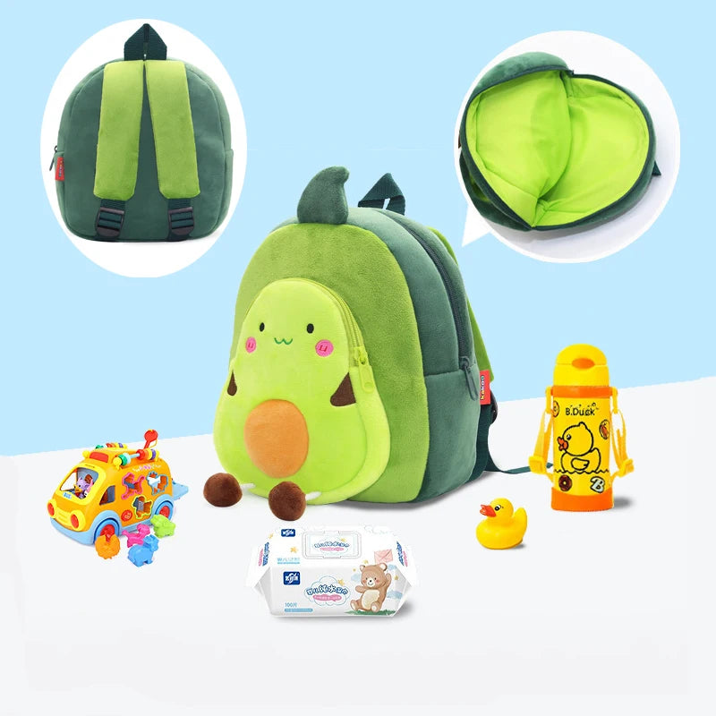 Children Cartoon Plush Backpack Kids School Bag Zipper Girl Boys Backpack