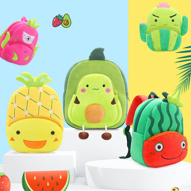 Children Cartoon Plush Backpack Kids School Bag Zipper Girl Boys Backpack