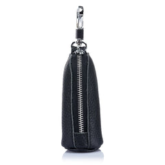 Leather Portable Key Bag and Lipstick Bag with Keychain Organizer
