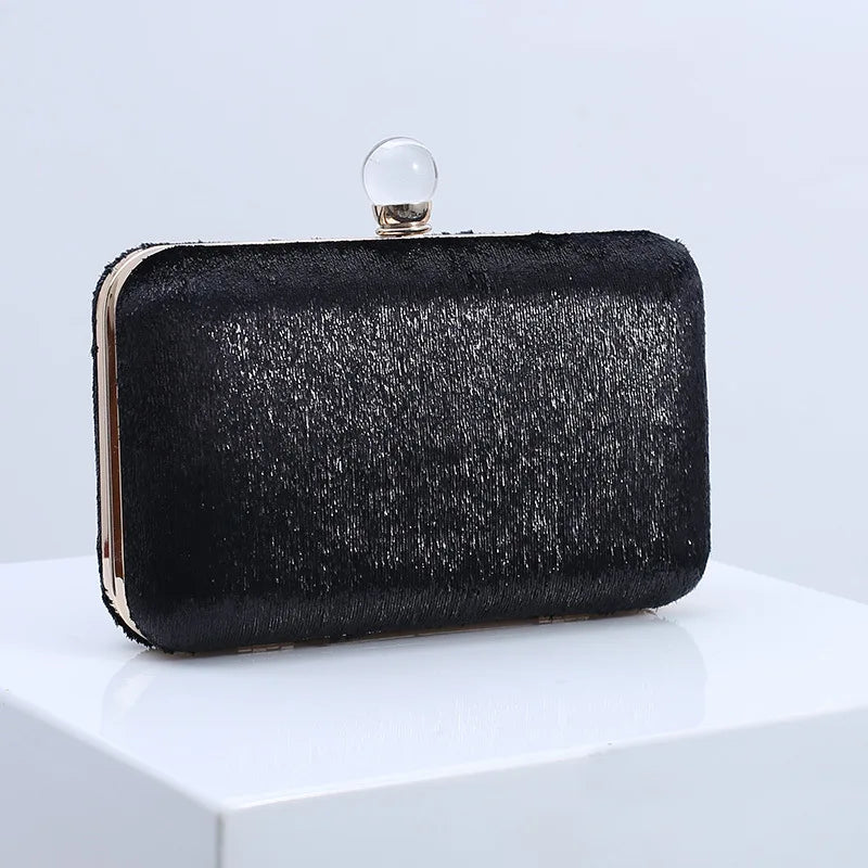Pink Glass Silk Satin Evening Bag Women Wallet Purse Clutches Bride Wedding