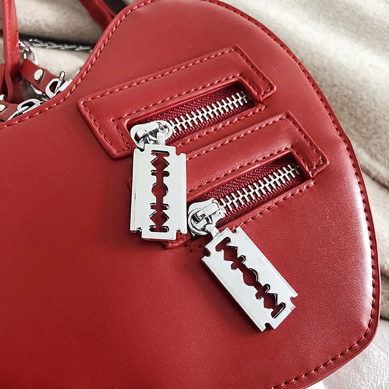 Gothic Heart Blade Crossbody Bag