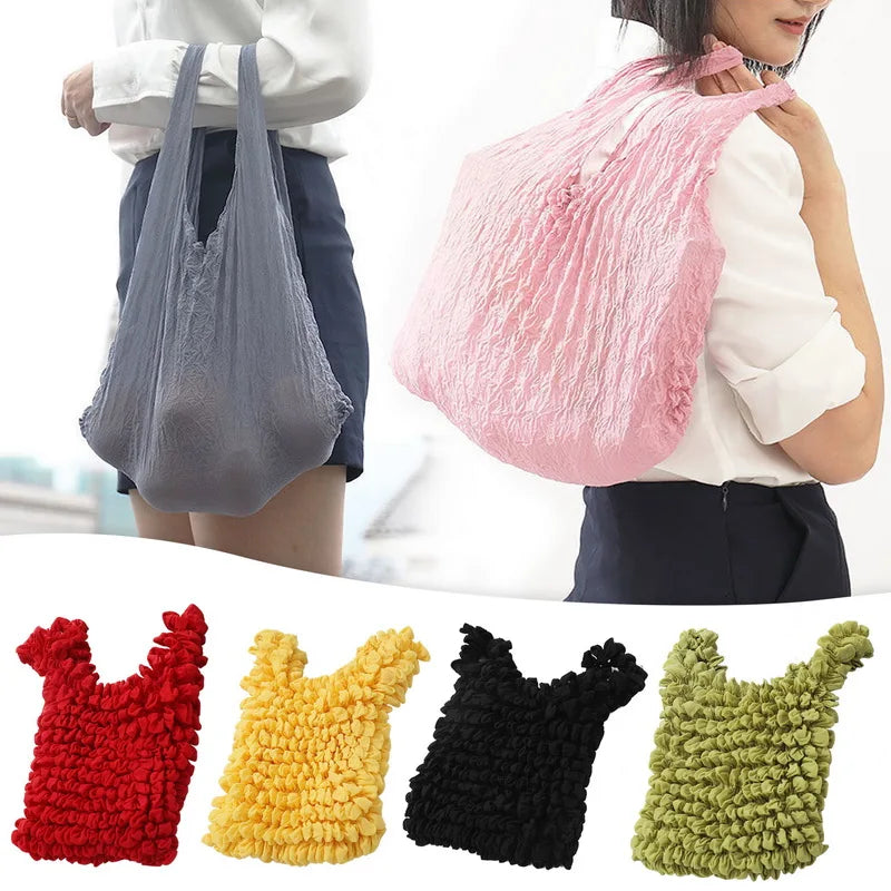 Magic Expansion Pleated Stretch Mini Bag Large Capacity Portable Shopping Handba