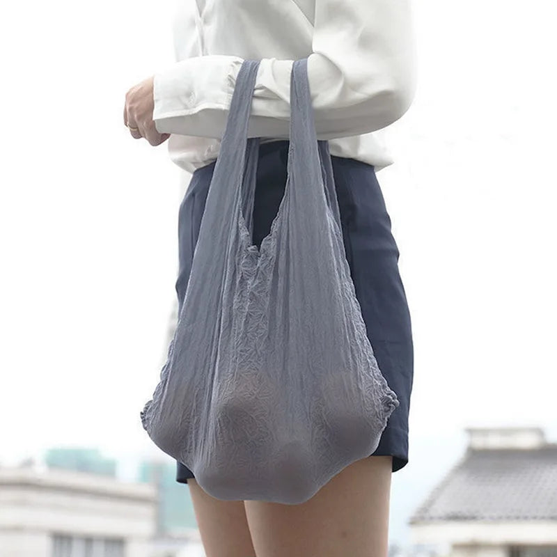 Magic Expansion Pleated Stretch Mini Bag Large Capacity Portable Shopping Handba
