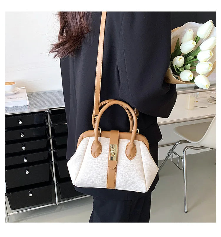 Green Shoulder Bag Short Handle Long Strap Women Handbag