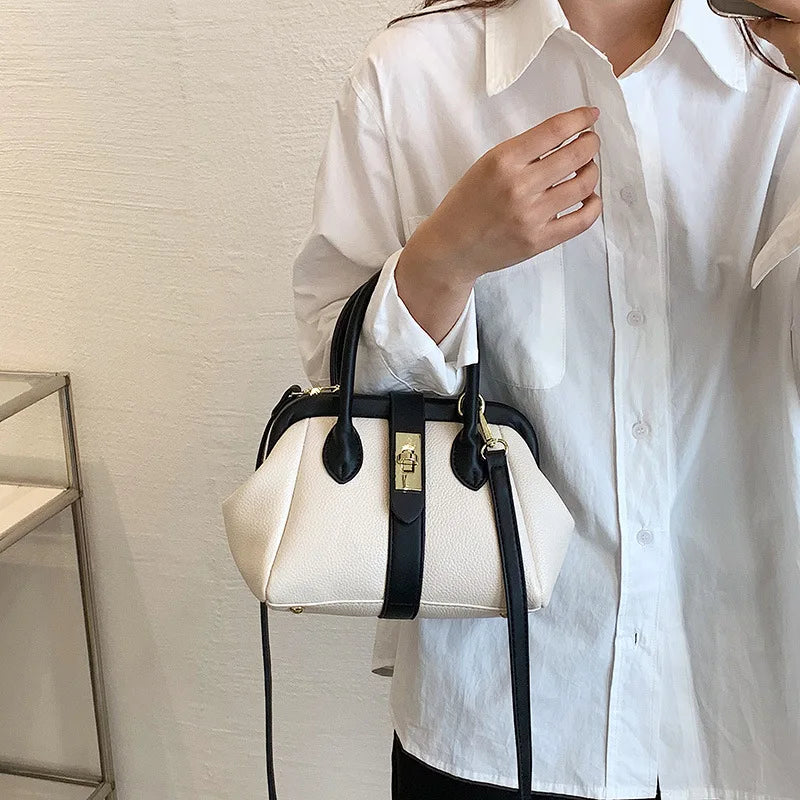 Green Shoulder Bag Short Handle Long Strap Women Handbag