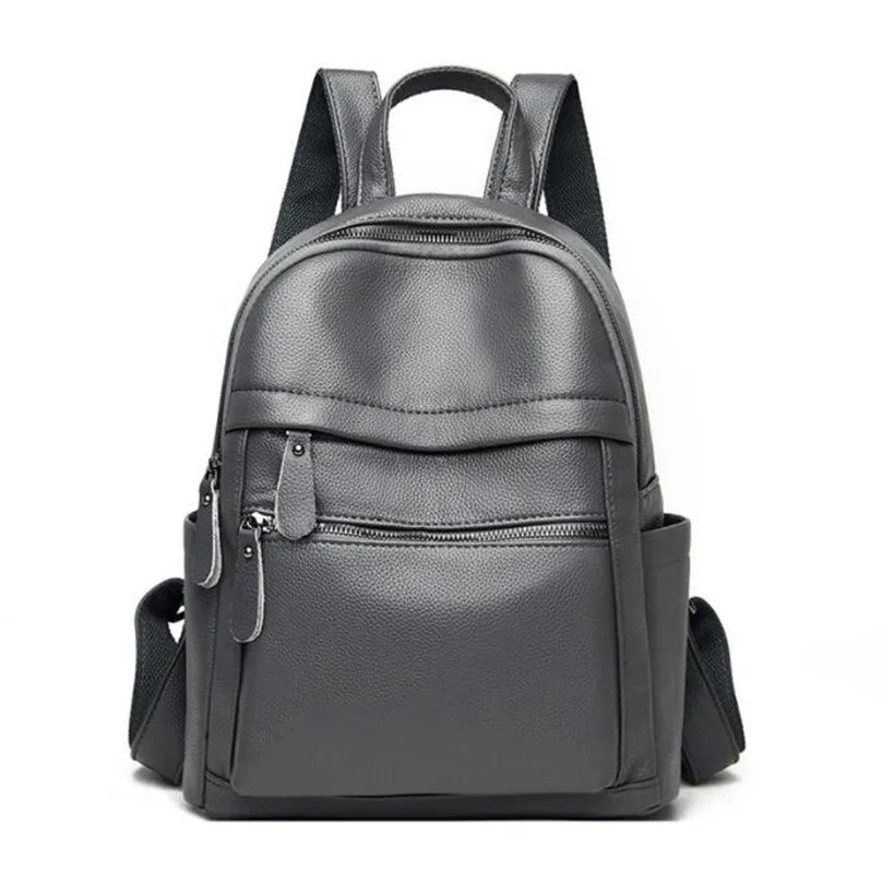 High PU Leather Backpack Women Travel School Bags Teenage Girls Shoulder Bag