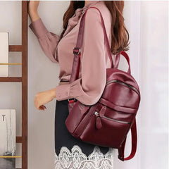 High PU Leather Backpack Women Travel School Bags Teenage Girls Shoulder Bag