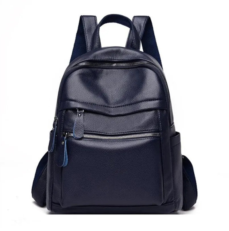 High PU Leather Backpack Women Travel School Bags Teenage Girls Shoulder Bag