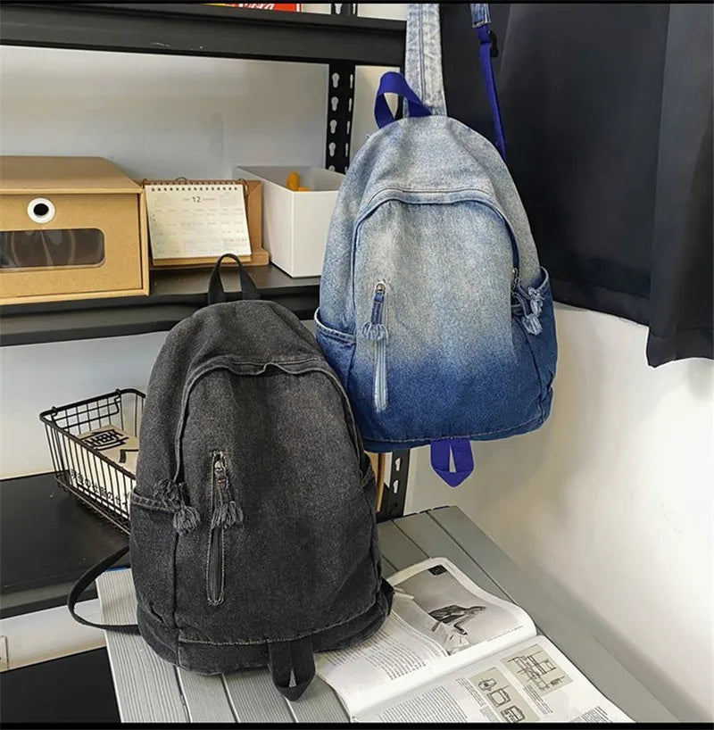 High Women Patchwork Backpack Large Capacity Casual Women Travel Bags