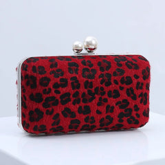 Leopard Print Evening Bag with Chain Drop for Wedding Banquet