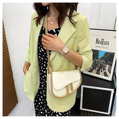Retro Flap Shoulder Bag, PU Leather Saddle Bag