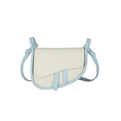 Retro Flap Shoulder Bag, PU Leather Saddle Bag