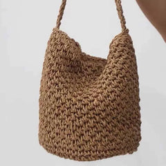 Large-capacity Straw Beach Bucket Bag