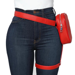 Stylish Women Waist Leg Belt Leather Girl Leggings Bag Fanny Pack