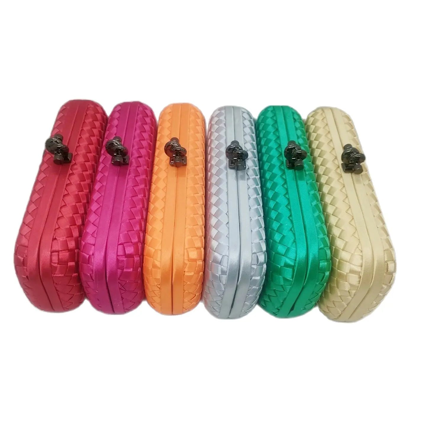 Silk Hand-woven Lock Handbags Chain Shoulder Messenger Crochet Bag