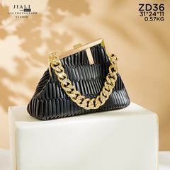 Solid Vintage messenger bag High PU leather Chain handbag