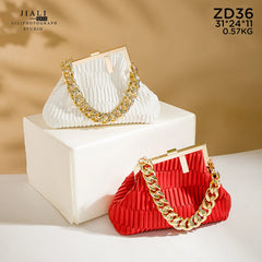 Solid Vintage messenger bag High PU leather Chain handbag